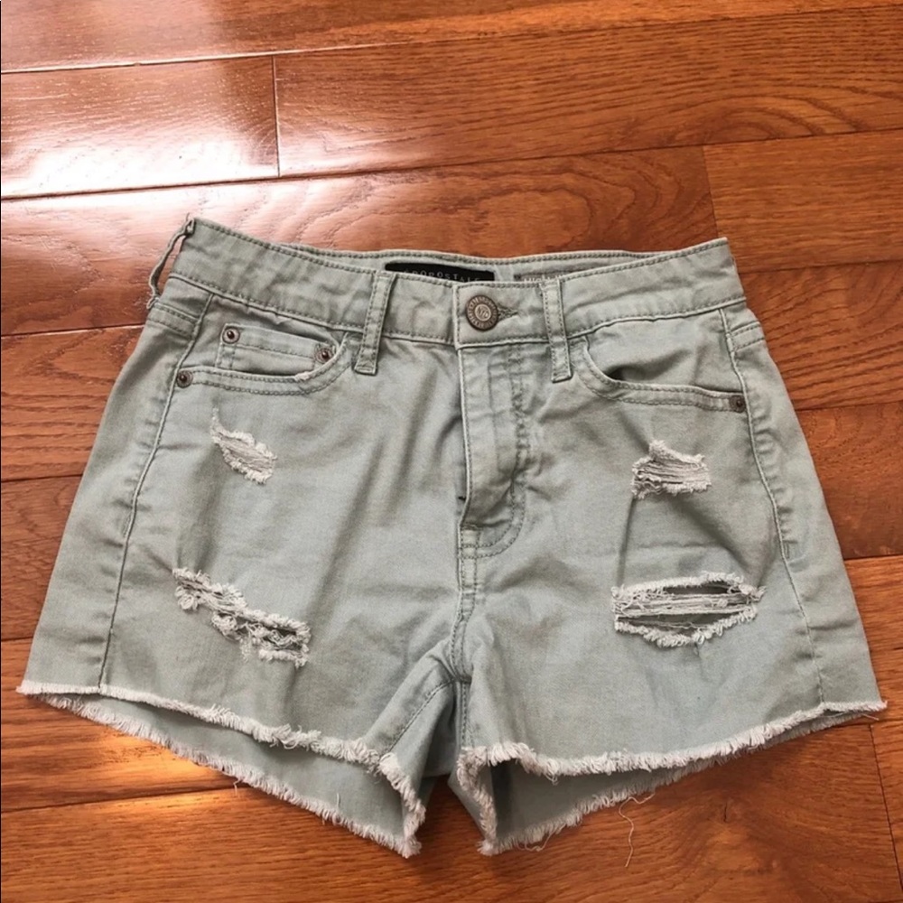 Olive Green Jean Shorts